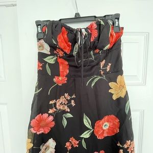 urban outfitters strapless floral midi